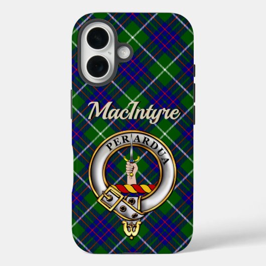 MacIntyre クランバッジとタータン柄 iPhone / iPad カバー (裏面)