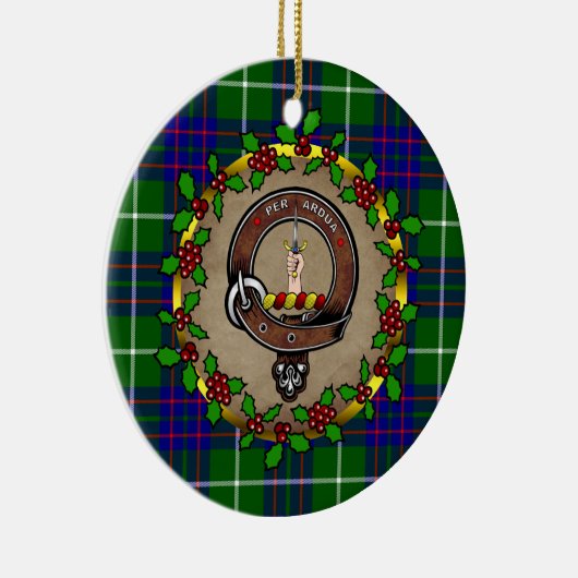 MacIntyre Clan Badge &タータンチェックパーソナライズされたクリスマス  セラミックオーナメント (右)