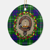 MacIntyre Clan Badge &タータンチェックパーソナライズされたクリスマス  セラミックオーナメント (左)