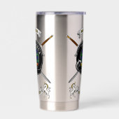MacIntyre Clan Badge Tartan & Swords 保温保冷タンブラー (左面)