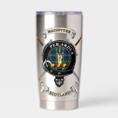 MacIntyre Clan Badge Tartan & Swords 保温保冷タンブラー (背面)