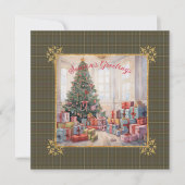 MacIntyre Hunting W Scottish Tartan Christmas シーズンカード (正面)