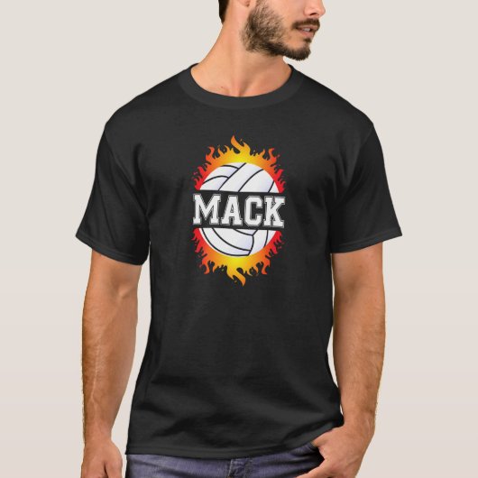 Mack名バレーボール選手ボーイズボールとネットスパー Tシャツ (正面)