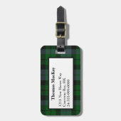 MacKayの一族のタータンチェック格子縞の荷物のラベル ラゲッジタグ (正面縦)