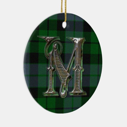 MacKayの格子縞のモノグラムのオーナメント セラミックオーナメント (右)