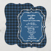 MacKay Blue Ancient Original Tartan Wedding 招待状 (正面/裏面)