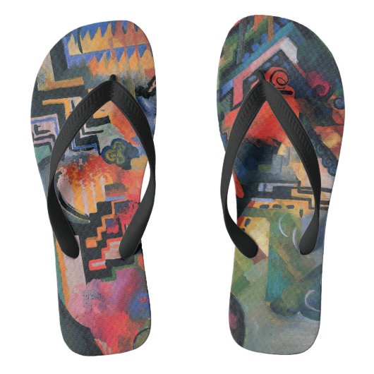 Mackeによるカラー威厳があるコンポジション、ヴィンテージアート ビーチサンダル (フットベッド)