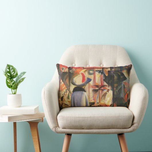 Mackeによるショーウィンドウの前の女威厳がある性 ランバークッション (椅子)