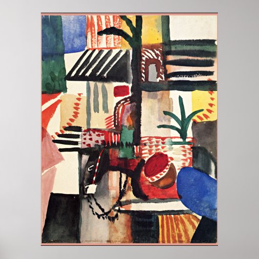 Macke威厳があるアートワーク、Man with Donkey ポスター (正面)