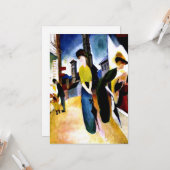 Macke 威厳がある – 帽子屋さんの前で2人の女性 カード (正面/裏面インサイチュ)