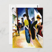 Macke 威厳がある – 帽子屋さんの前で2人の女性 ポストカード (正面/裏面)