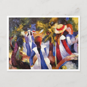 Macke 威厳がある - Girl in the Country 1914 Canvas ポストカード