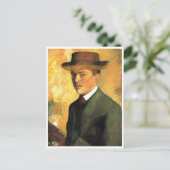 Macke -威厳がある Hat 1909油付きセルフポートレート ポストカード (スタンド正面)