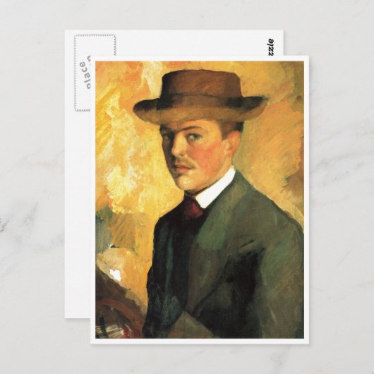 Macke -威厳がある Hat 1909油付きセルフポートレート ポストカード (正面/裏面)