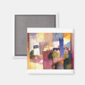 Macke 威厳がある - Kairouan (III) 1914水彩画 マグネット (正面/裏面)