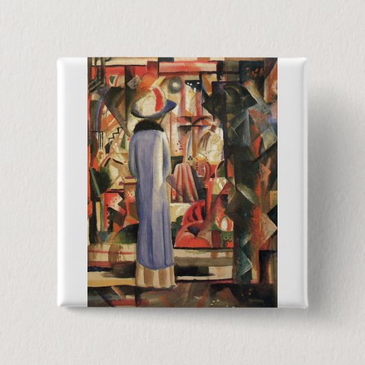 Macke 威厳がある - Large Bright Shop Window 1912油 缶バッジ (正面)