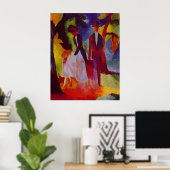 Macke 威厳がある - Leute am blauen参照1913 @ Blue Sea ポスター (ホームオフィス)