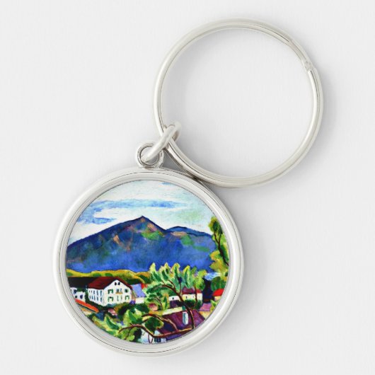 Macke 威厳がある - Tegernseeの春風景 キーホルダー (正面)