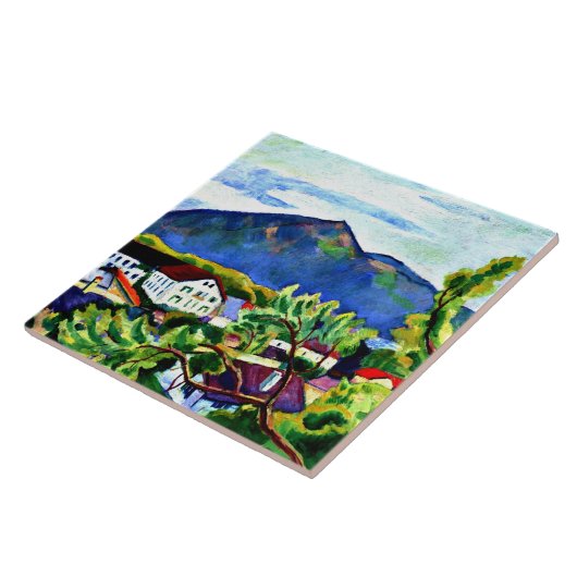 Macke 威厳がある - Tegernseeの春風景 タイル (側面)