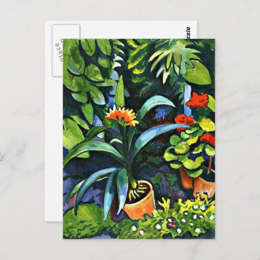Macke – 庭の花 ポストカード (正面/裏面)