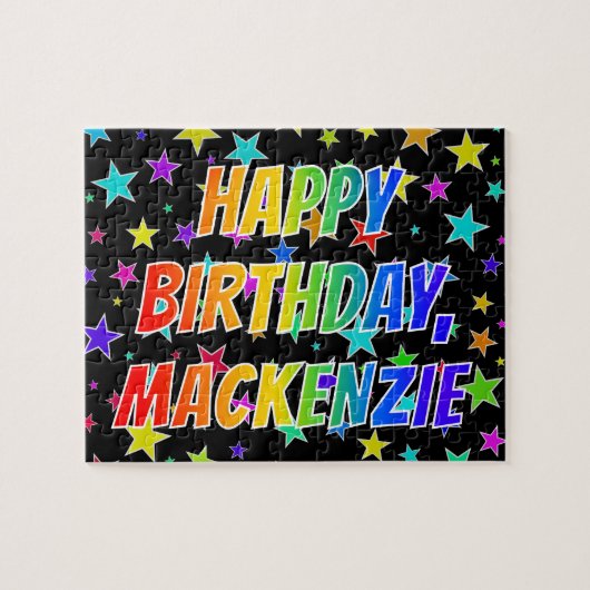 「MACKENZIE」名、おもしろい「ハッピーバースデー」 ジグソーパズル (横)
