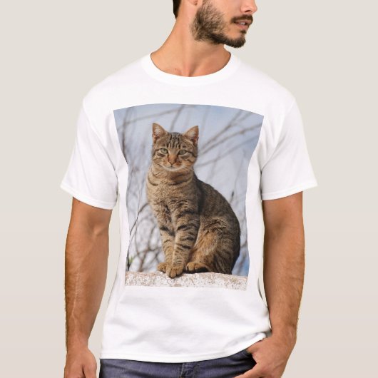 Mackerel Tabby Cat Tシャツ (正面)