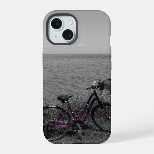 Mackinacで自転車セレクトカラーiPhoneケース iPhone 15ケース (裏面)