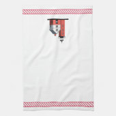 Mackinacの円形の島の灯台台所タオル キッチンタオル (縦)