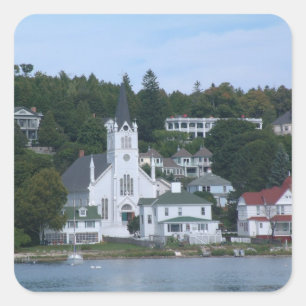 Mackinacの島のステッカー スクエアシール