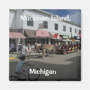 Mackinacの島の通り場面 マグネット