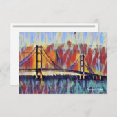Mackinacブリッジ抽象芸術ノートカード サンキューカード (正面/裏面)
