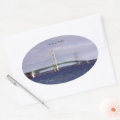 Mackinac Bridgeの長方形または楕円ステッカー 楕円形シール (封筒)