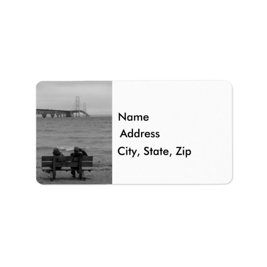 Mackinac Bridgeグレースケールの表示 ラベル (正面)