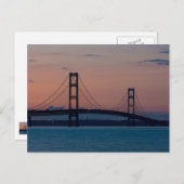 Mackinac Bridge At Duskはがき ポストカード (正面/裏面)