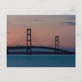 Mackinac Bridge At Duskはがき ポストカード (正面)