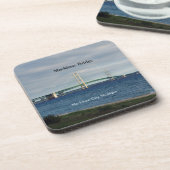 Mackinac Bridge Mackianw 6プラスチック製コースター コースター (左側)
