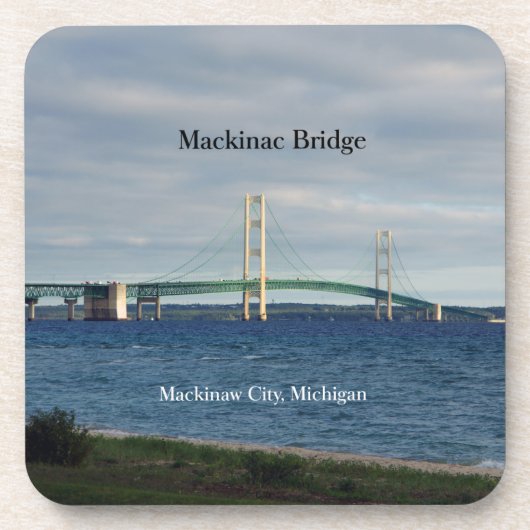 Mackinac Bridge Mackianw 6プラスチック製コースター コースター (正面)