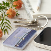 Mackinac Bridge Mackinaw City長方形 キーホルダー (正面右)