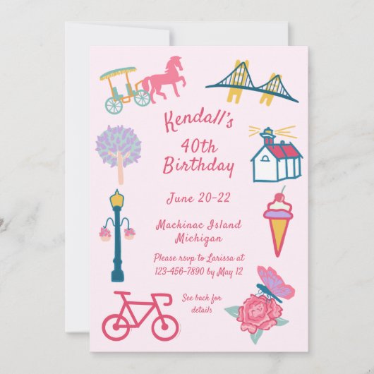 Mackinac Island Birthday Party 招待状 (正面)