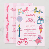 Mackinac Island Birthday Party 招待状 (正面/裏面)