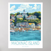 Mackinac Island Michigan Travel Poster, Mackinac ポスター (正面)