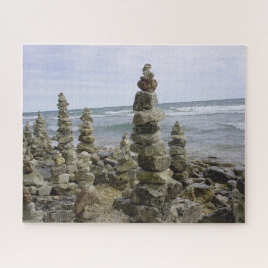 Mackinac Island Rock Cairnコレクション – 16x20インチ ジグソーパズル (横)