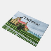 Mackinac Light and Bridge Welcome Doormat ドアマット (アングル)