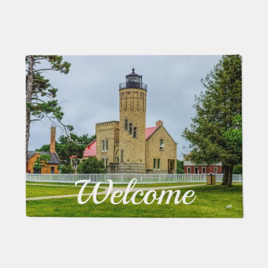 Mackinac Point Light Welcome形式 ドアマット (正面)