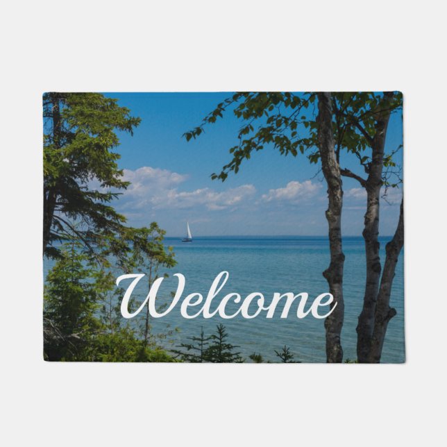 Mackinac Welcome Doormatでのセーリング ドアマット (正面)
