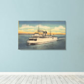 Mackinaw City, MI - View of City of Petoskey キャンバスプリント (インサイチュ (ウッドフロア))