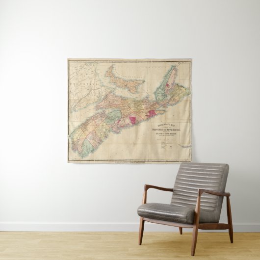 Mackinlayのノバスコシア3の地域の地図 タペストリー (インサイチュ(横))