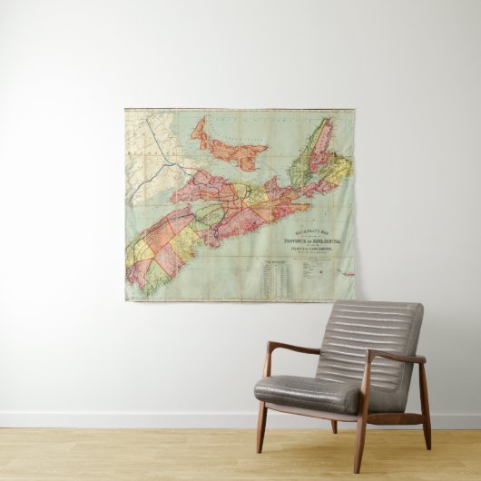 Mackinlayのノバスコシア4の地域の地図 タペストリー (インサイチュ(横))