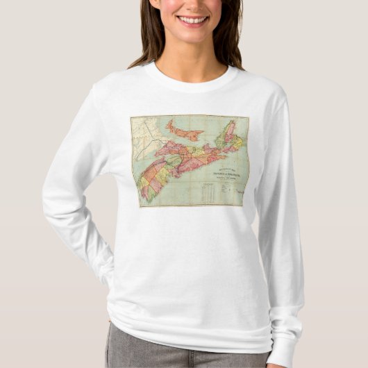 Mackinlayのノバスコシア4の地域の地図 Tシャツ (正面)
