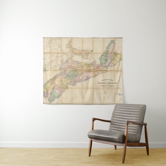 Mackinlayのノバスコシア5の地域の地図 タペストリー (インサイチュ(横))